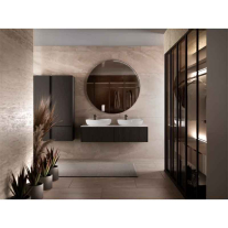 Mobilier suspendat Kolpasan, Orphia 120 riflat, cu blat din Kerrock, 1 sertar, graphite black